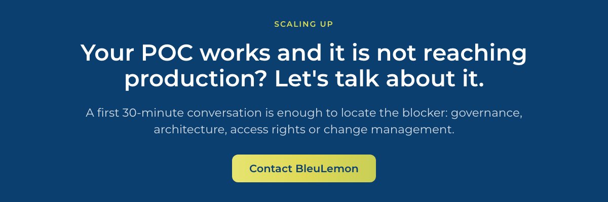 Banner: your POC works and it is not reaching production, talk to BleuLemon.