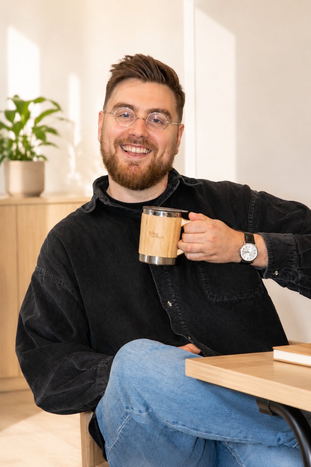 Un consultant de l'équipe, pause café