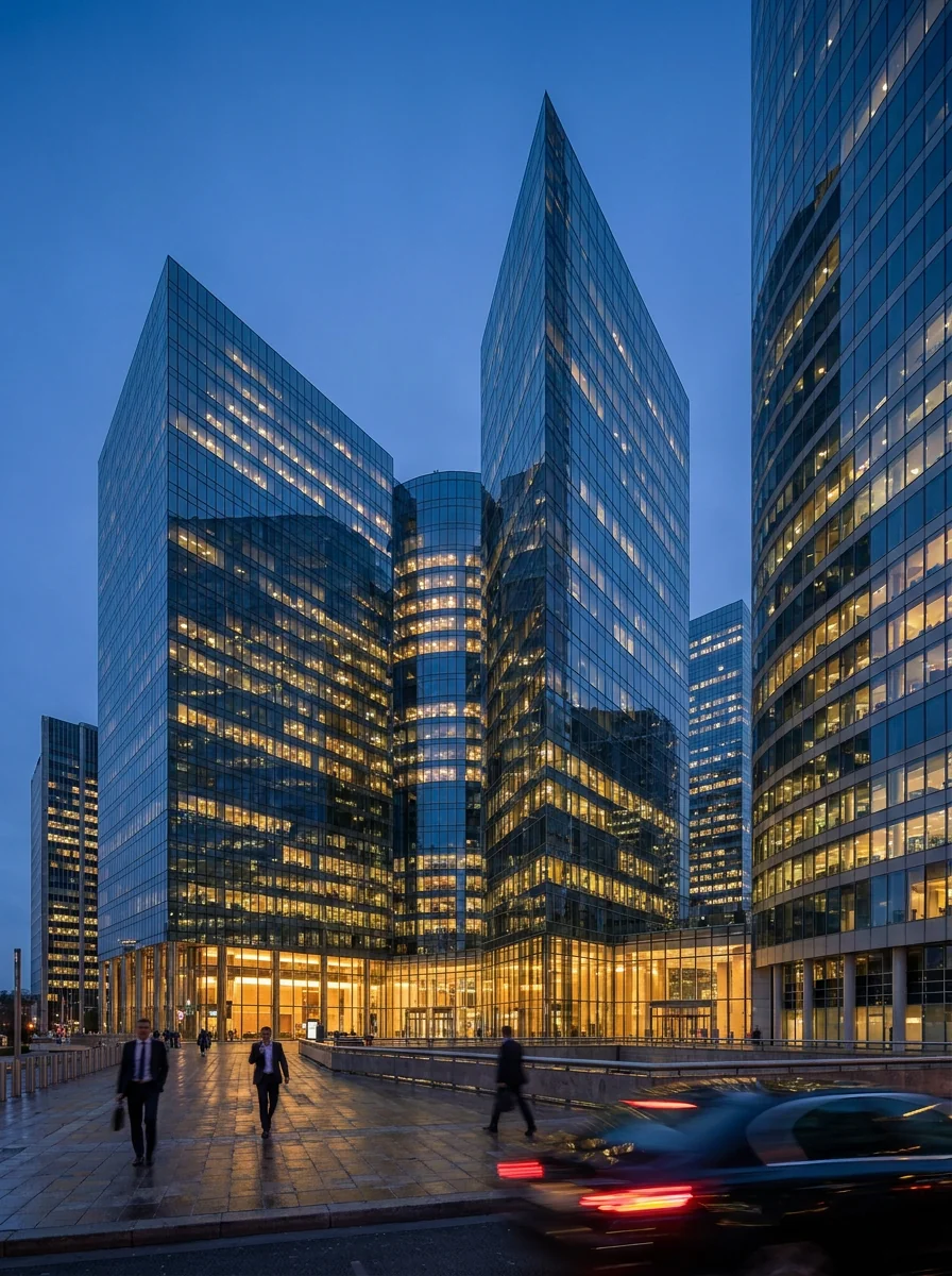 Tours de bureaux du quartier d'affaires