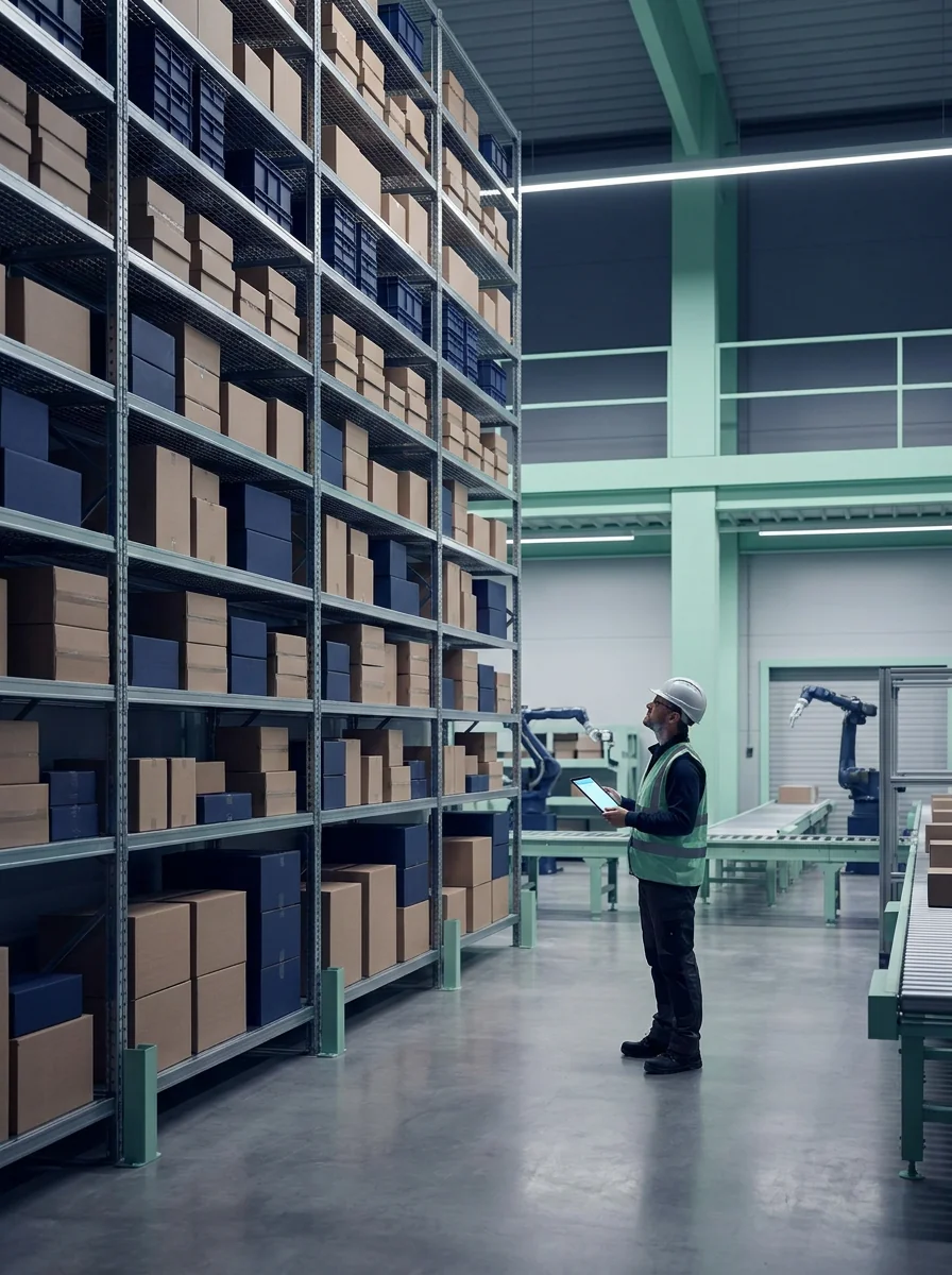 Rayonnages d'un entrepôt logistique